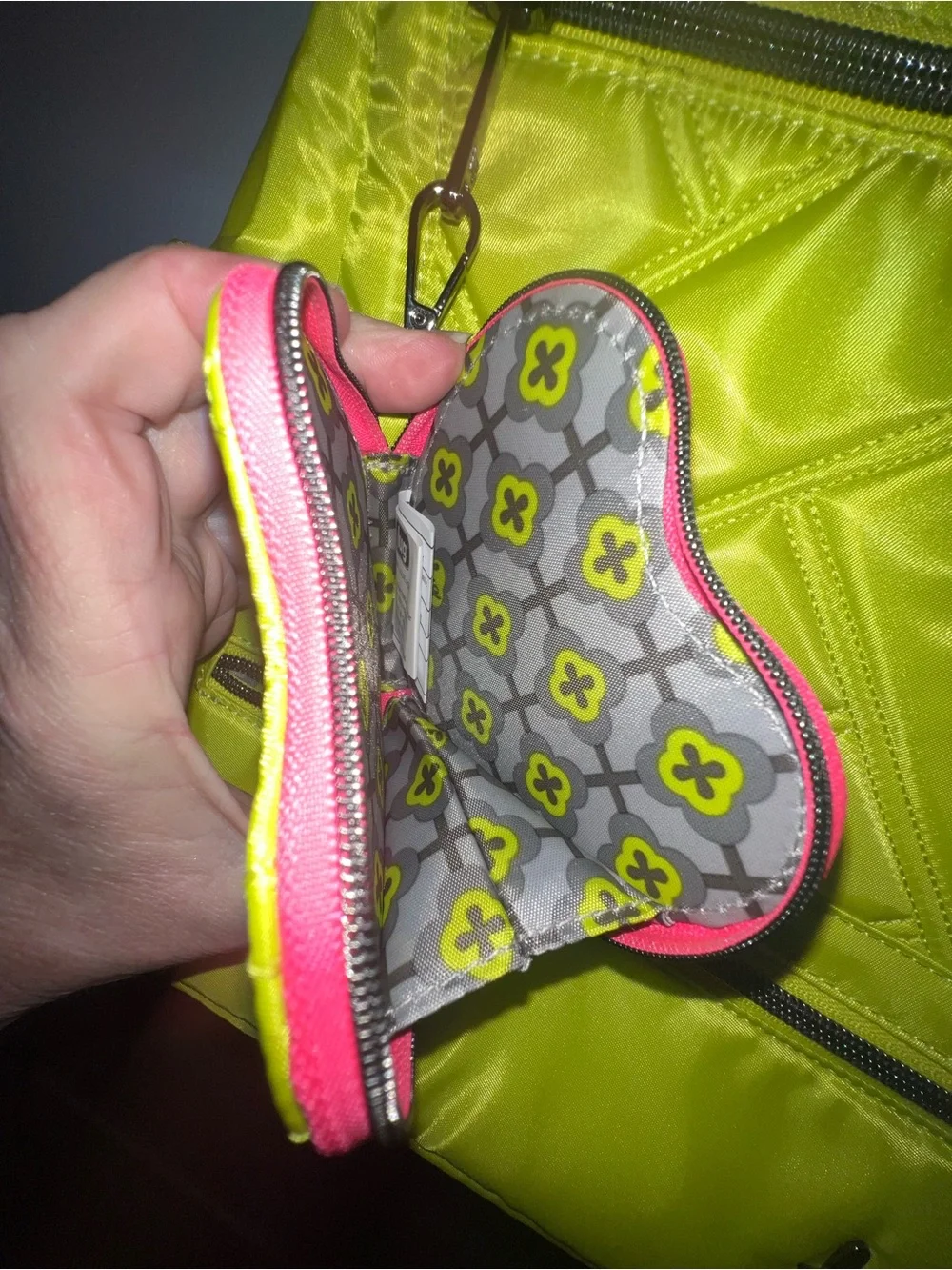 NWT: Lug Skyhop Quilted Backpack with Heart Coin Pouch